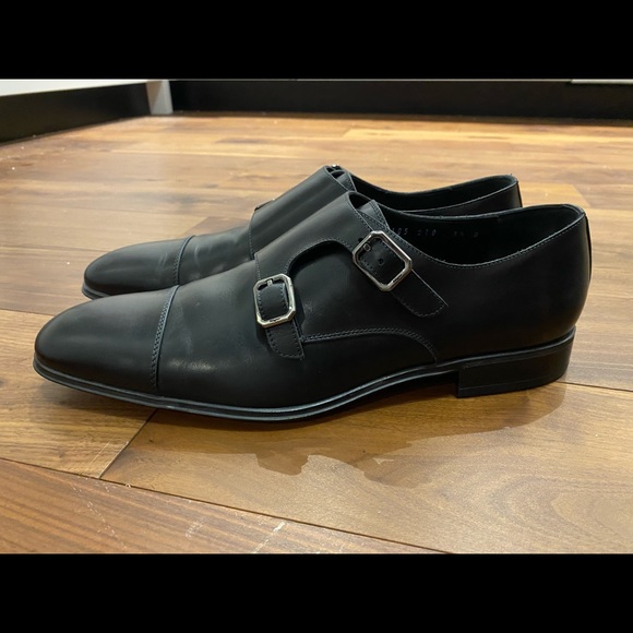 SOLD New Ferragamo Double Monkstrap Dress Shoes - Black - Picture 4 of 5